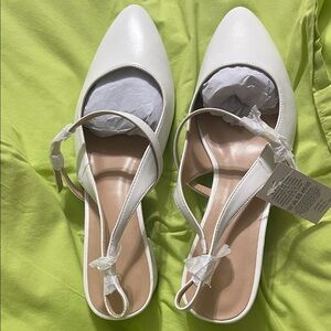 Elegant White Slingback Heels for Women